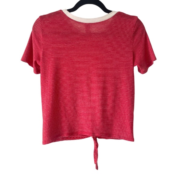 Alternative Apparel Red and White Stripe Tie Top Size Small - Picture 2 of 6